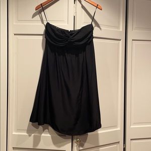 Silk, Strapless Little Black Dress